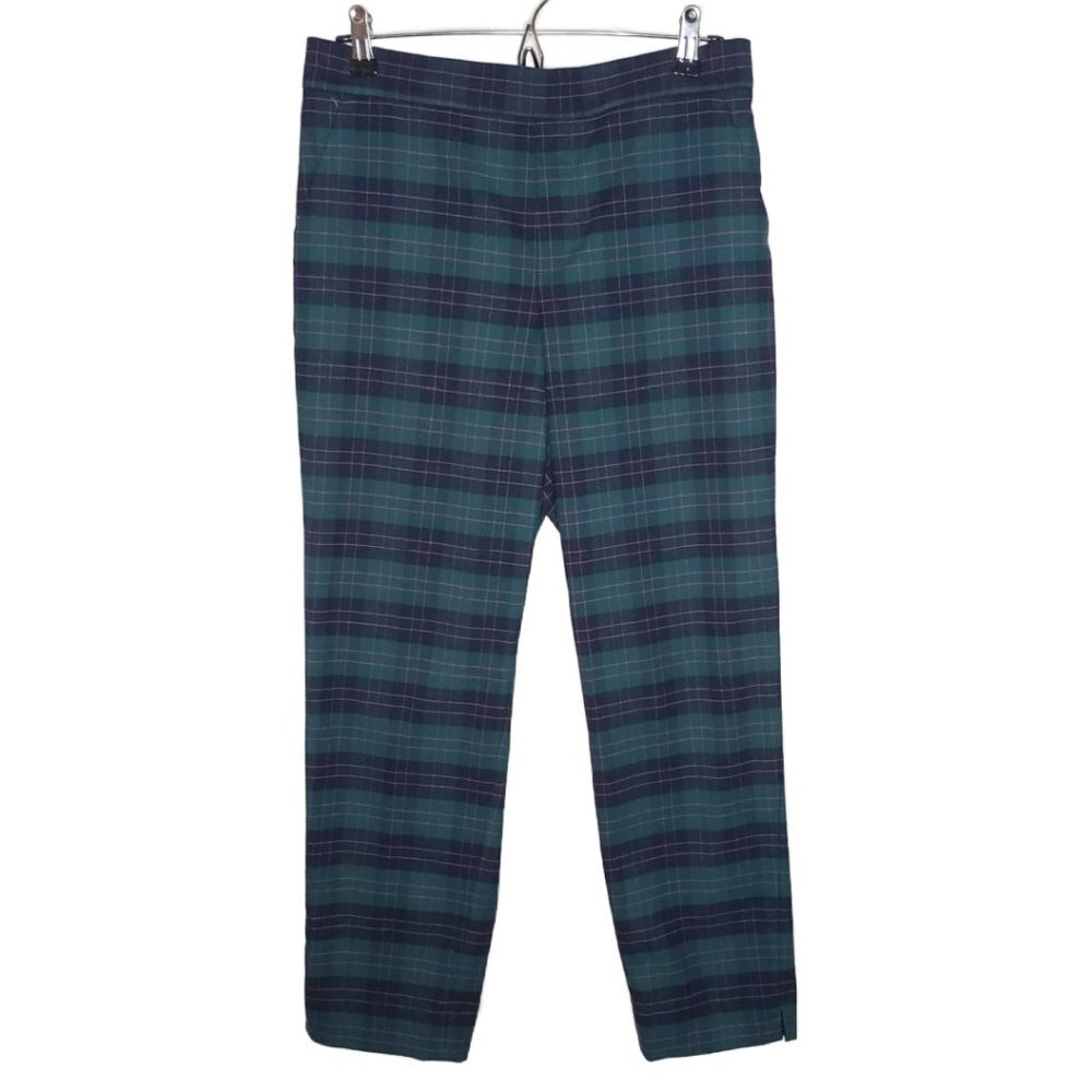 Banana Republic Pink/Green Plaid Academia Ankle Pants Sz 10 (1243) - Picture 1 of 7